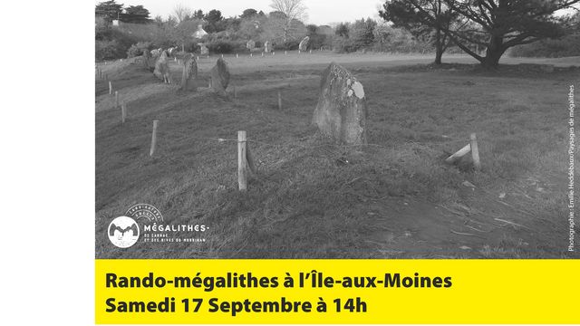Paysages de mégalithes organise pour les JEP une randonnée de 7 km pour découvrir les sites de Penhap et de Kergonan à l'Île-aux-Moines, samedi 17 septembre à 14h